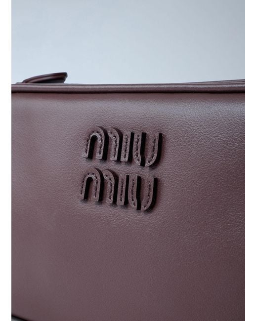 Miu Miu Brown Softy Leather Shoulder Bag