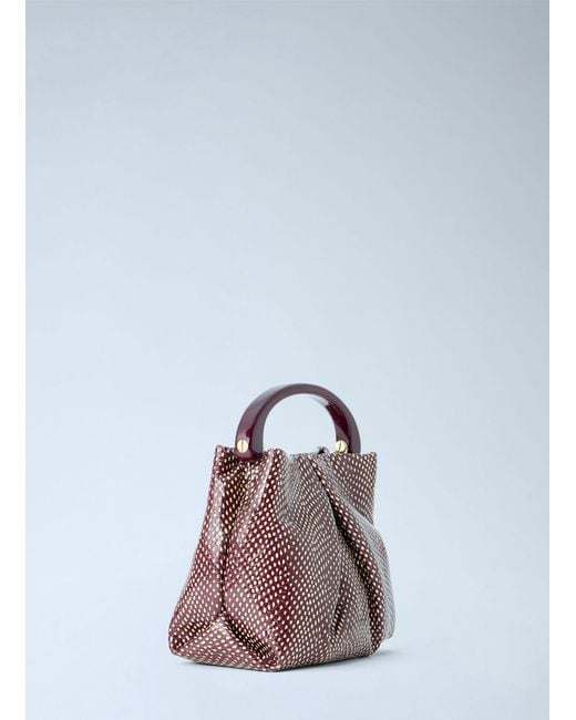 Dries Van Noten Red Patterned Top Handle Bag