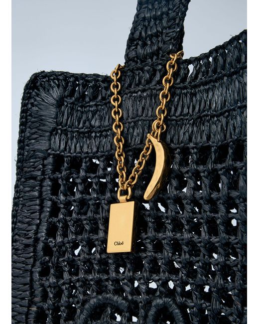 Chloé Blue Chloã Summer Banana Tote Bag