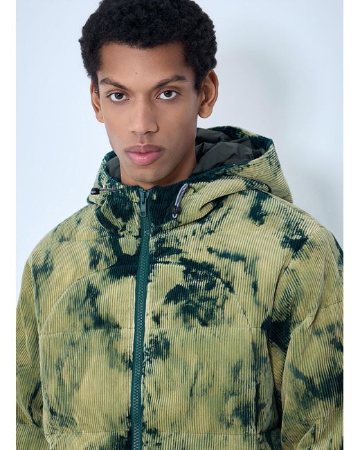 Brain Dead Green Hooded Corduroy Jacket for men
