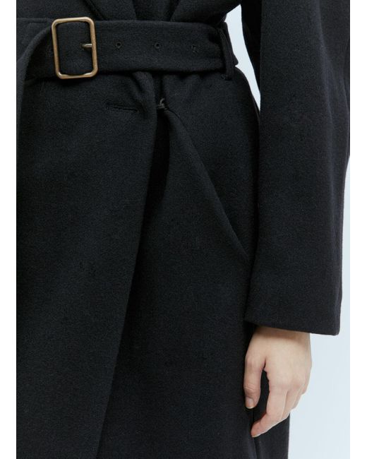 Dries Van Noten Black Wool Belted Coat