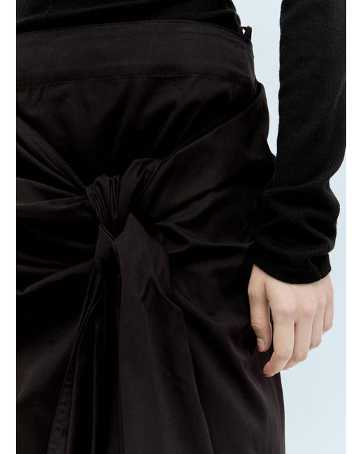 Bottega Veneta Black Knotted Midi Skirt
