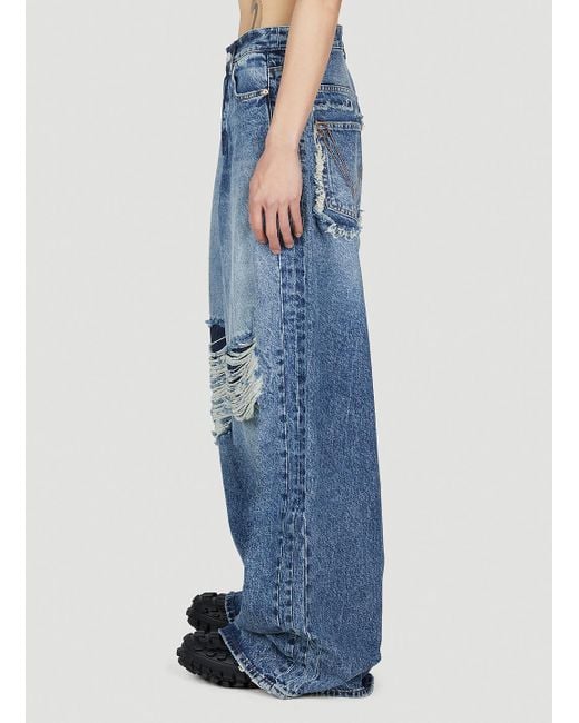 【関税込み】VETEMENTS Blue Distressed Baggy' jeans Vetements Distressed Baggy Jeans in Blue for Men | Lyst