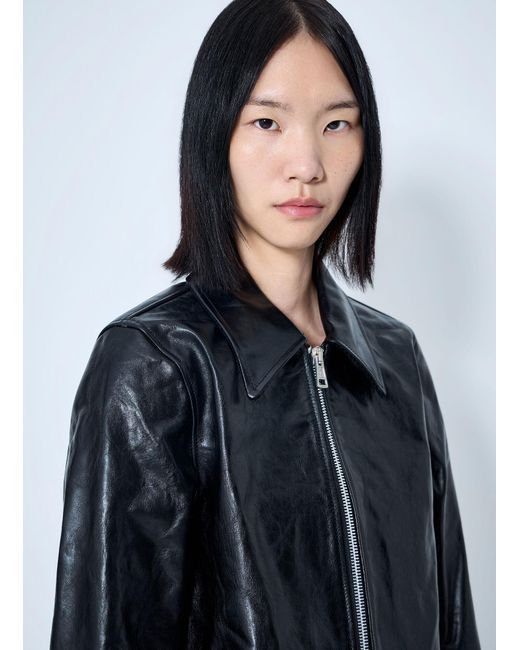 Our Legacy Blue Mini Top Dyed Leather Jacket