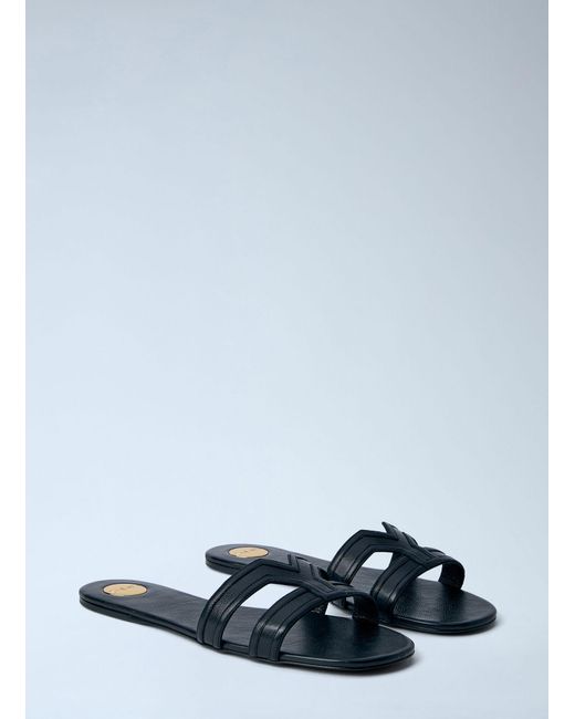 Saint Laurent White Mabrouka Leather Sandals