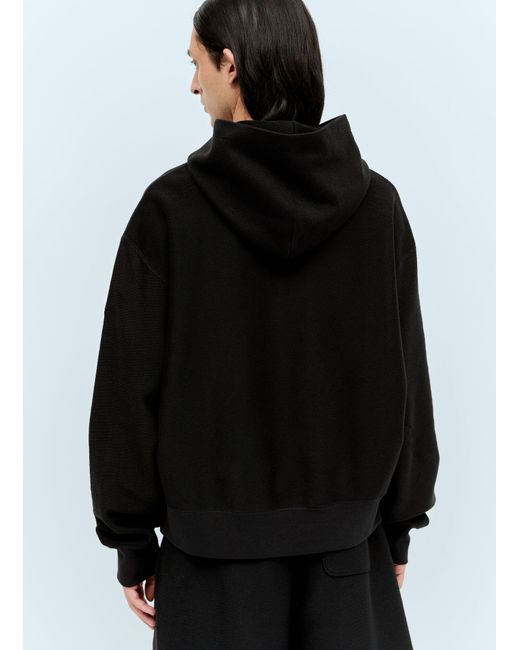 Moncler Black Raised Logo Hooded Sweatshirt for men