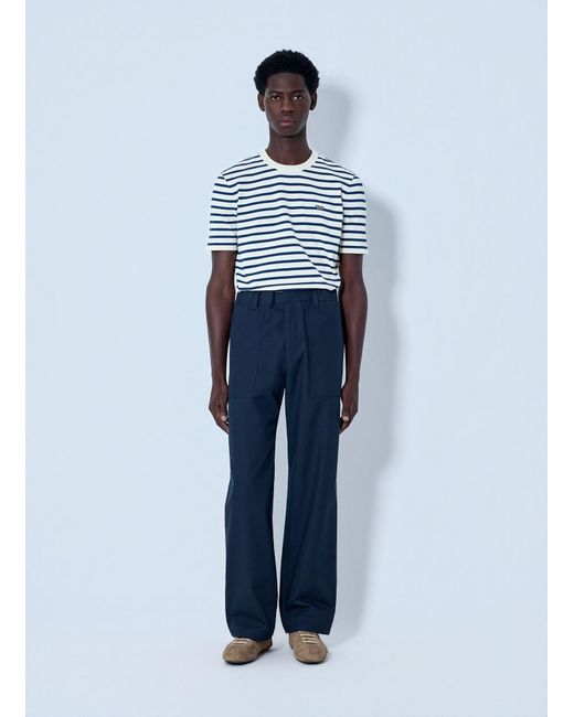 Prada Blue Wide-Leg Tailored Trousers for men