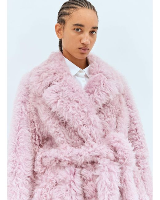 Bottega Veneta Pink Shearling Coat