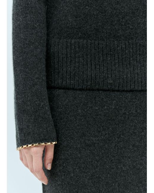 Totême  Black Chain-edge Knit Sweater