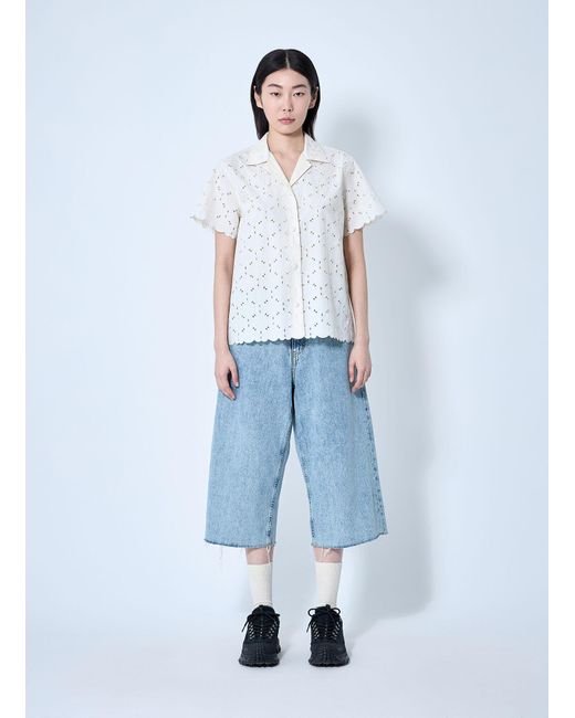 Moncler White Lace Button-Down Shirt