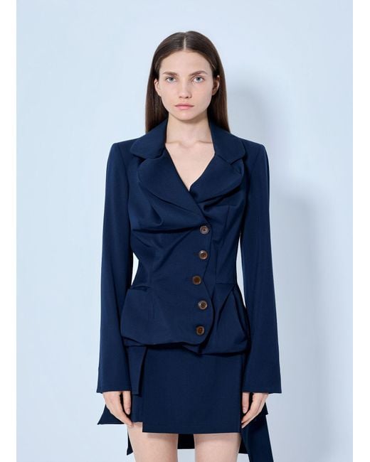 Vivienne Westwood Blue Drunken Tailored Blazer