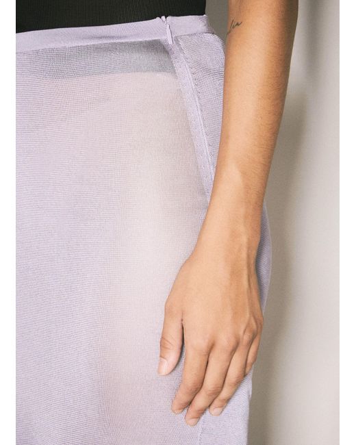 Saint Laurent White Knit Pencil Skirt