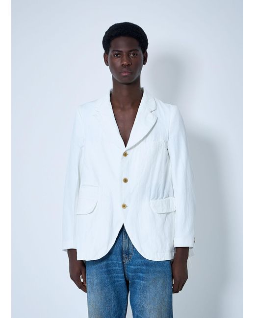 Comme des Garçons White Double-breasted Blazer for men