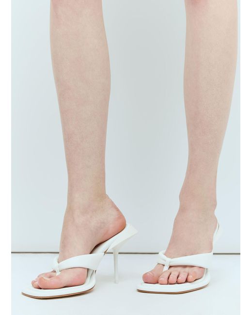 Sportmax White Heeled Toe-post Sandals