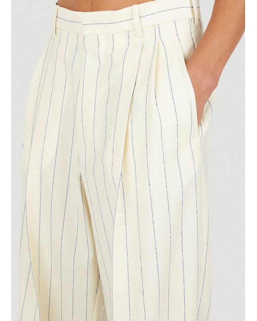 Marni Relaxed Striped Pants in Natural for Men | Lyst