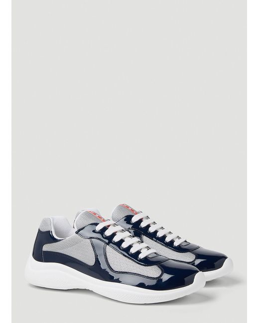 Prada Leather America's Cup Bike Sneakers in Navy (Blue) for Men - Save 60%  | Lyst