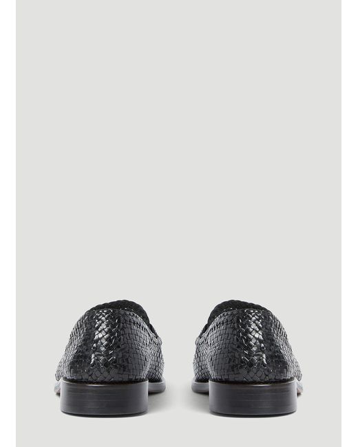 Marni Black Woven Leather Bambi Loafers