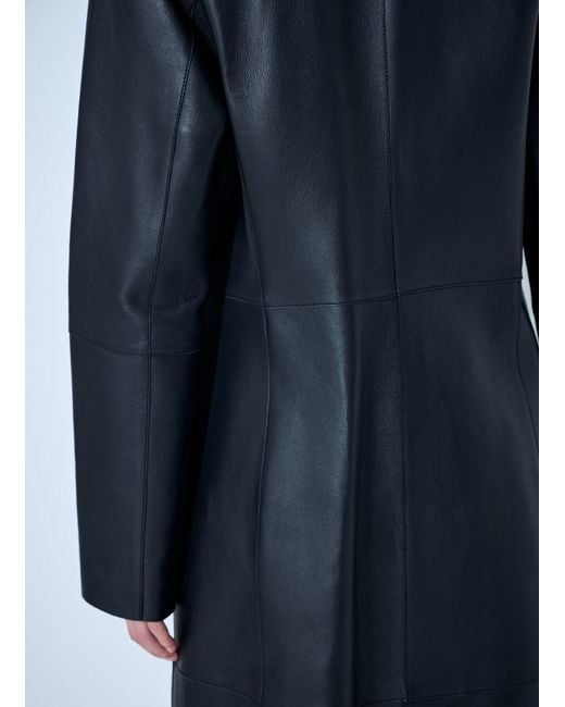 Totême Blue Slim Leather Coat