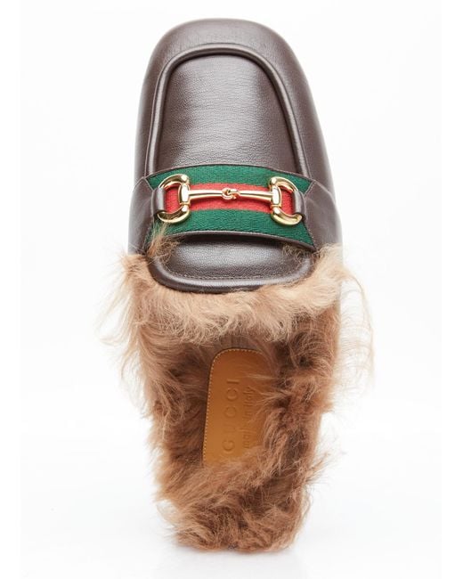 Gucci Brown Horsebit Slippers for men