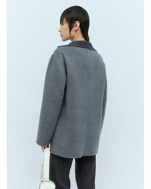Totême  Gray Patch Pocket Doublé Wool Jacket