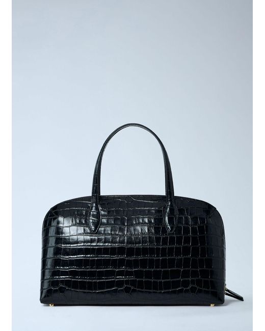 Totême Blue Croc-Embossed Day Tote Bag