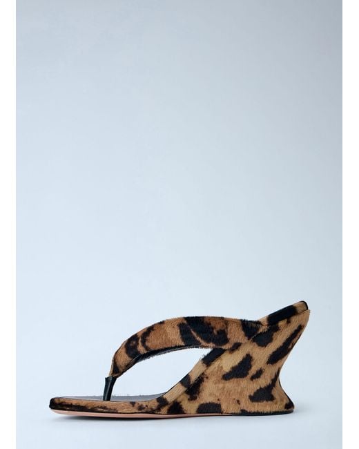 Balenciaga Brown Gaeta Wedge Thong Sandals