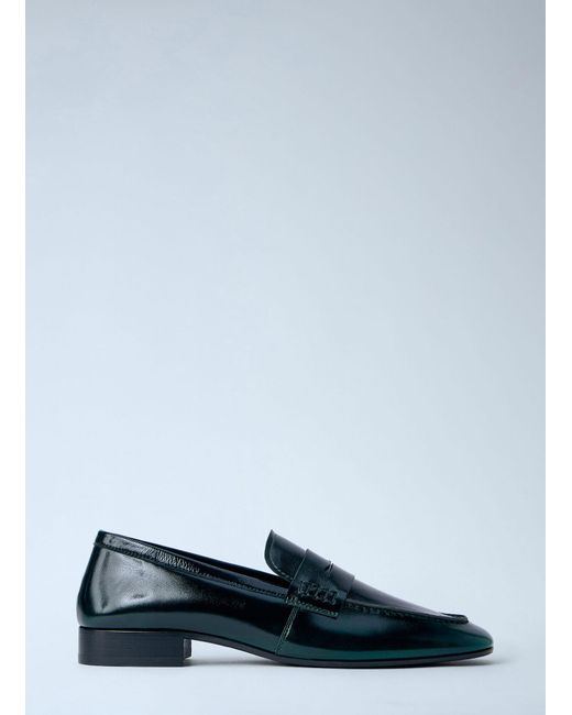Dries Van Noten Green Polished Leather Loafers