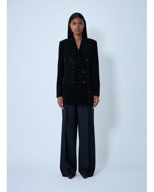 Gucci Blue Gg Velvet Blazer