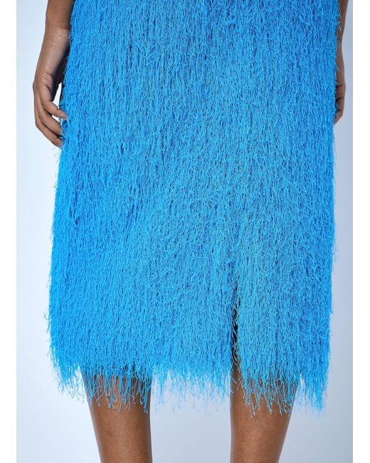 Dries Van Noten Blue Sokna Pencil Midi Skirt