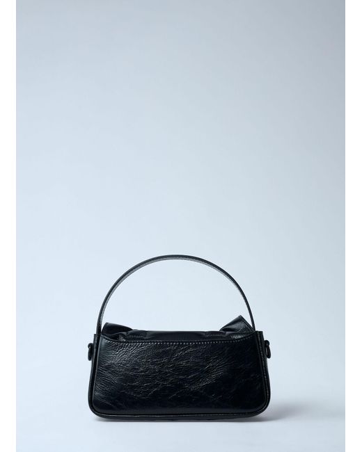 Acne Blue Mircro Multipocket Grained Leather Shoulder Bag