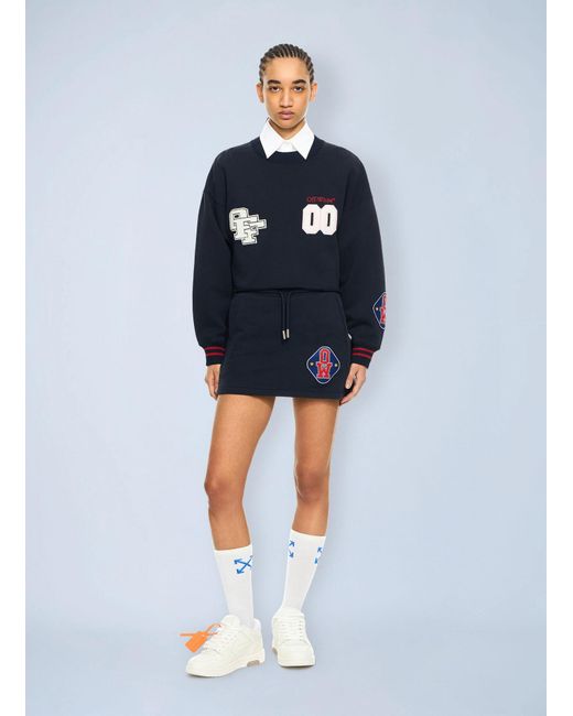 Off-White c/o Virgil Abloh Blue Royal Patch Crop Sweatshirt