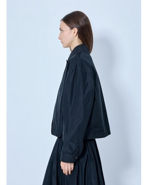 Max Mara Blue Collared Button-up Jacket