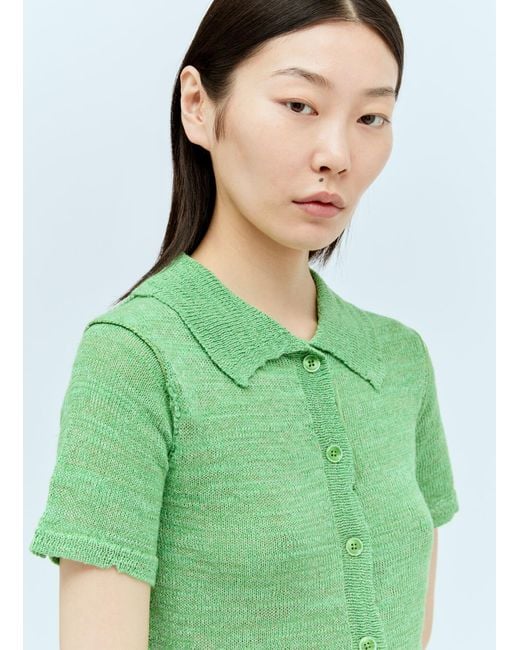 Acne Green Cropped Cardigan