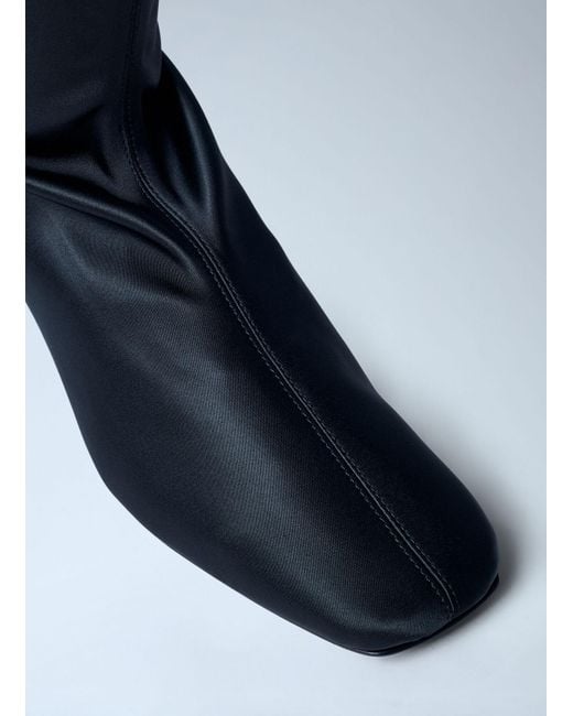 Totême  Blue Satin Knee-High Boots