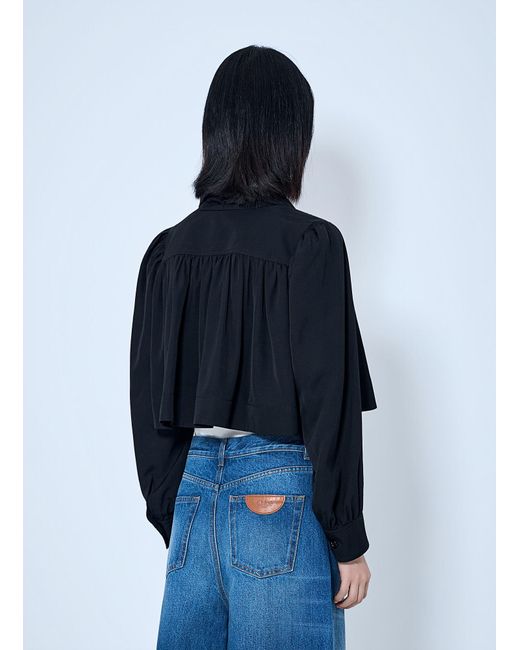 Chloé Blue Chloé Gathered Cropped Jacket