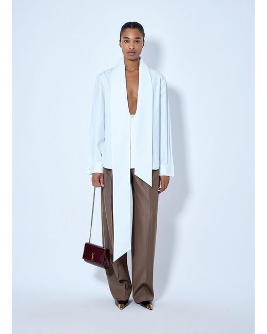 Saint Laurent White Lavallière Shirt