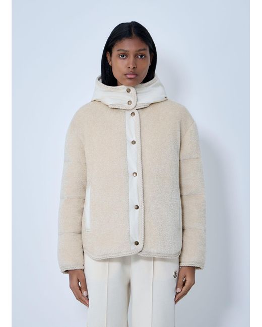 Moncler White Ciboulette Short Down Jacket