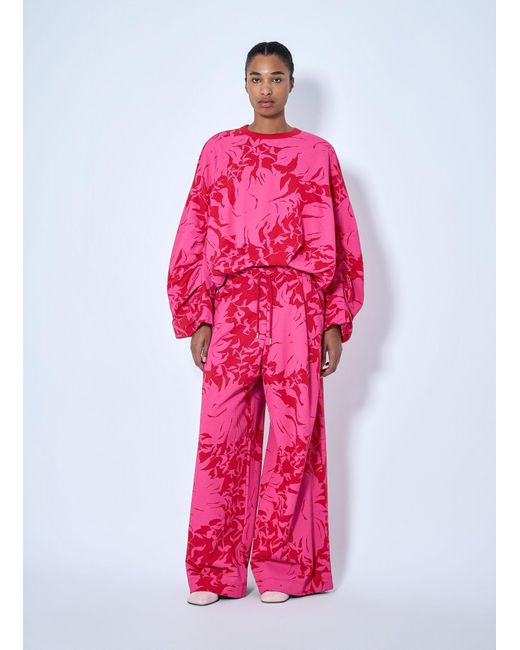 Dries Van Noten Pink Hadium Cotton Jersey Sweatpants