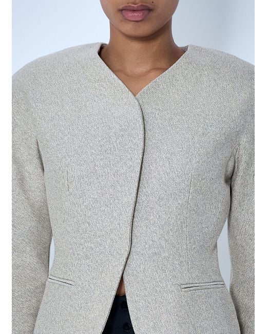Jacquemus White La Petite Veste Ovalo Jacket