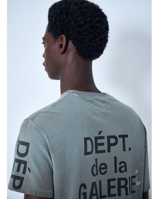 GALLERY DEPT. Blue Distressed T-Shirt for men