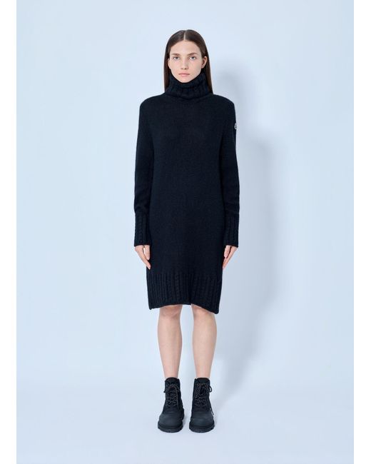 Moncler Blue Turtleneck Knit Dress