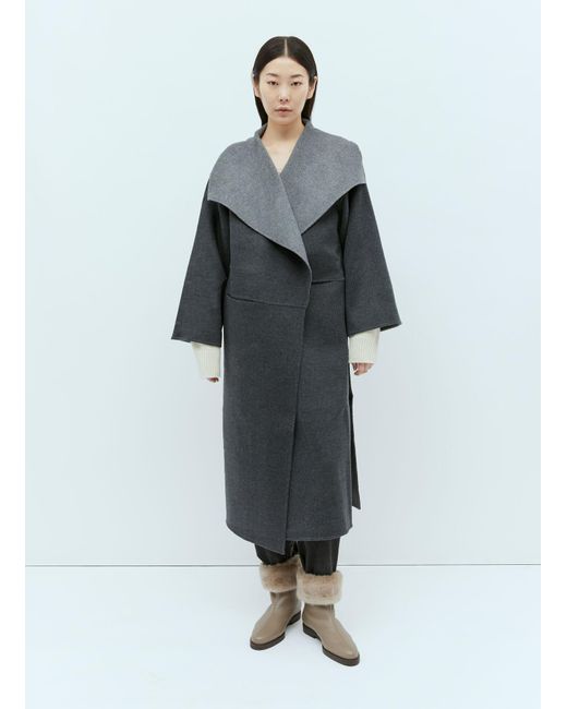 Totême  Blue Two-tone Signature Wool And Cashmere Coat