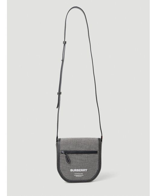 Burberry Cotton Horseferry Print Mini Crossbody Bag in Grey (Grey) for