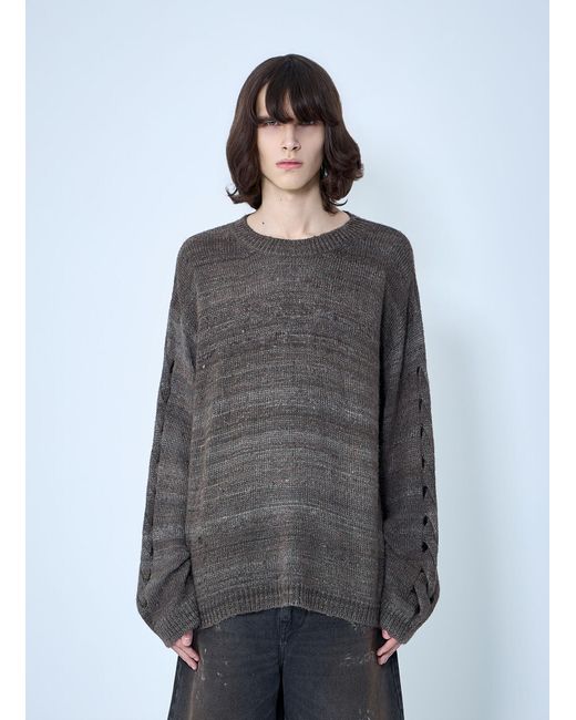 Our Legacy Gray Popover Roundneck Sweater for men