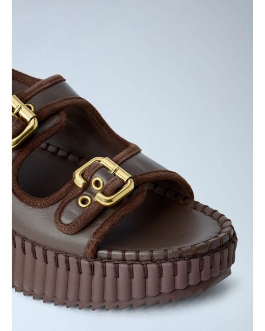 Chloé White Nama Wedge Sandals