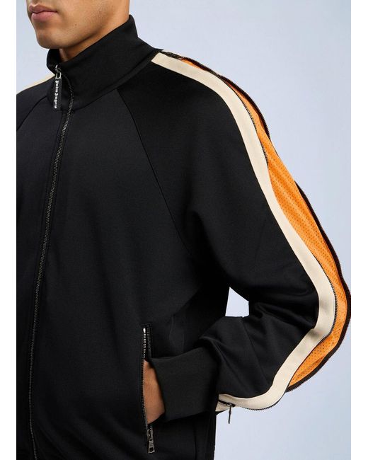 Palm Angels Black Performance Zip-Up Track Jacket for men