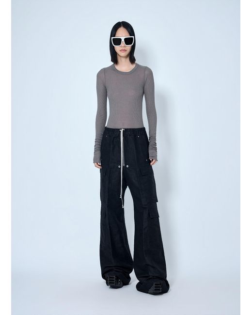 Rick Owens Blue Cargobelas Pants