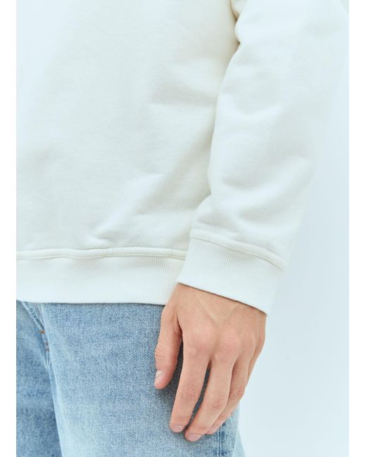 Maison Margiela White Upside-Down Logo Hooded Sweatshirt for men