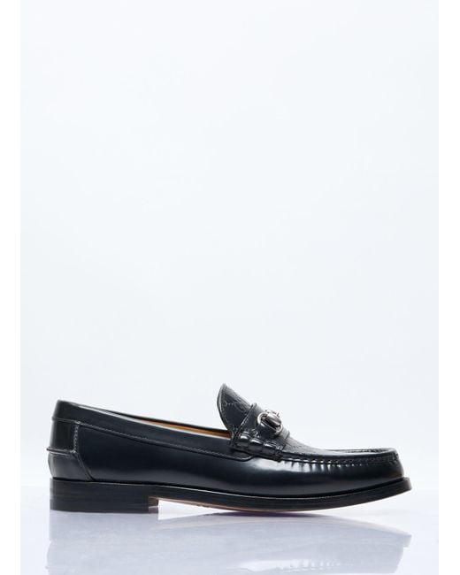 Gucci White Gg Horsebit Loafers for men