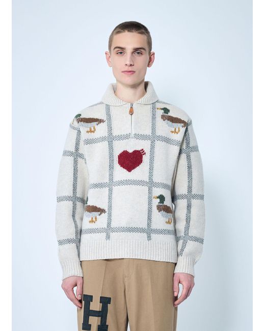 Human Made Animal Half-Zip Sweater in Grey for Men | Lyst UK